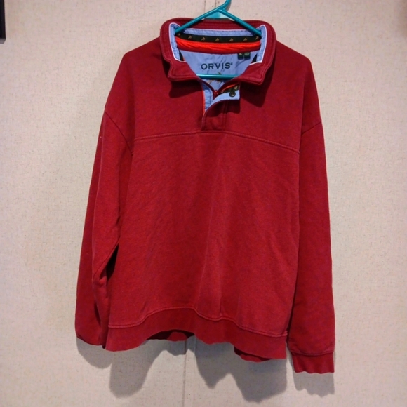 Orvis Men's Red Pullover Shirt Size XL - Picture 1 of 5
